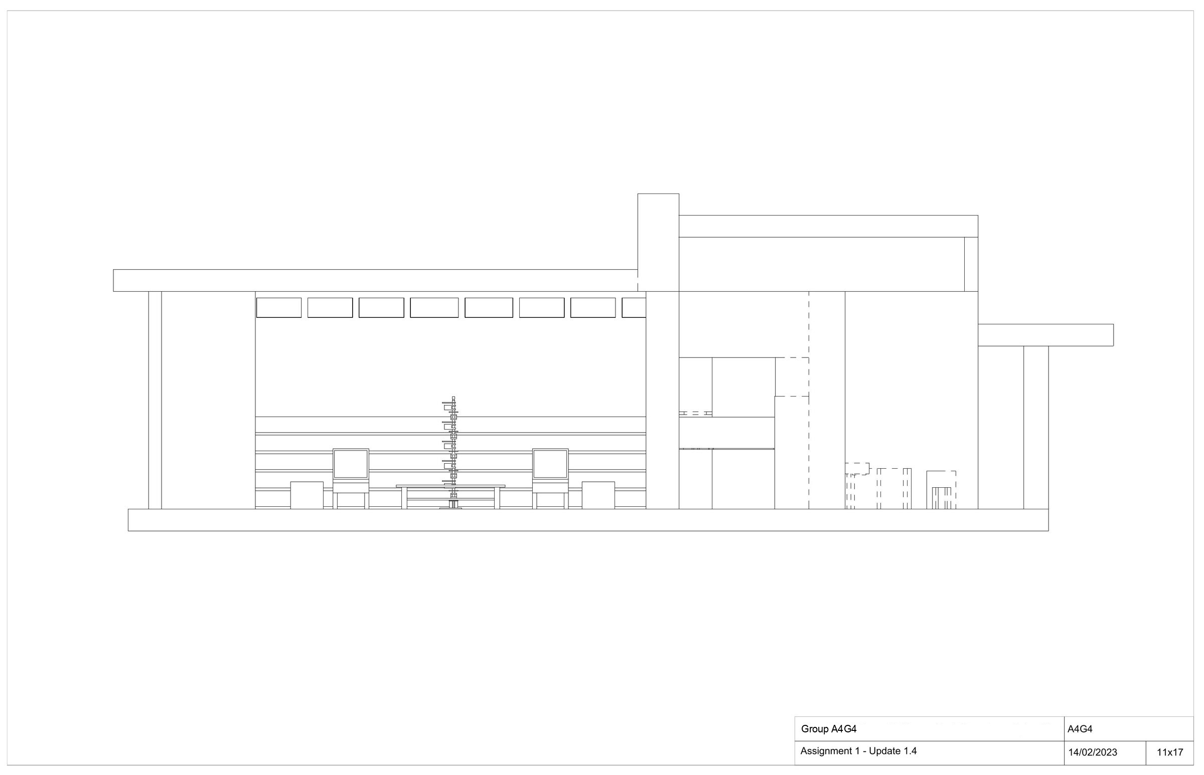Clean line elevation of the Jacobs House on a titled sheet, drawn without shadow or entourage