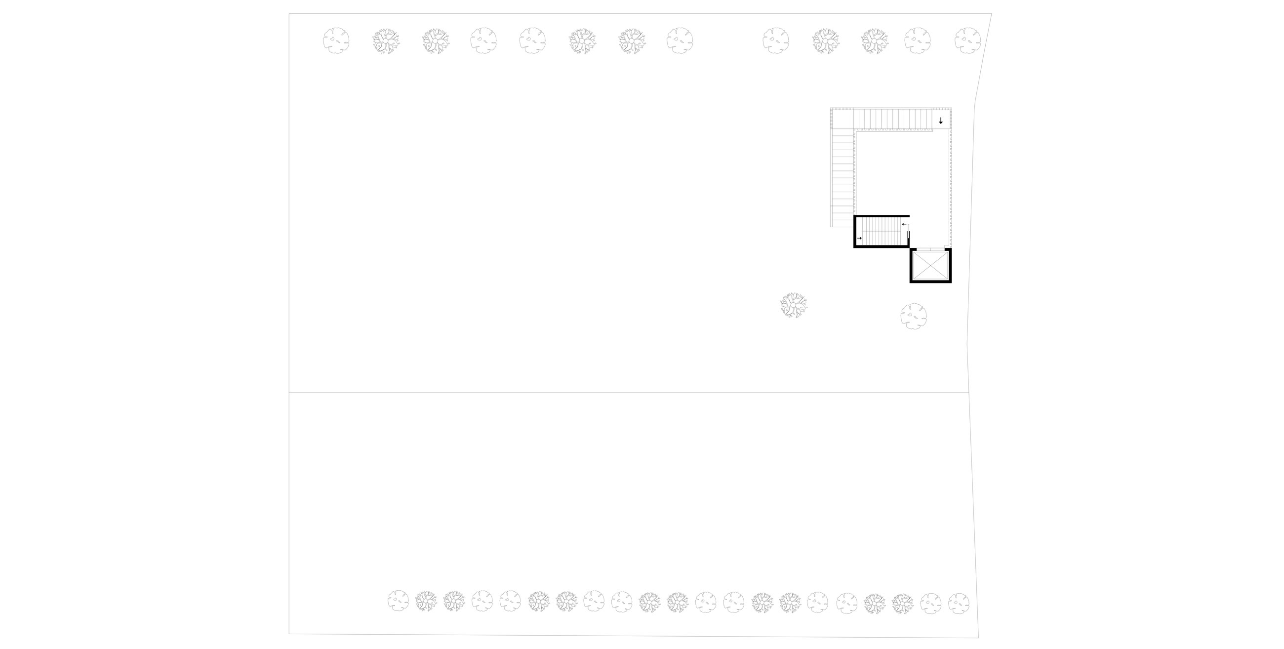 Third floor plan showing the lookout level