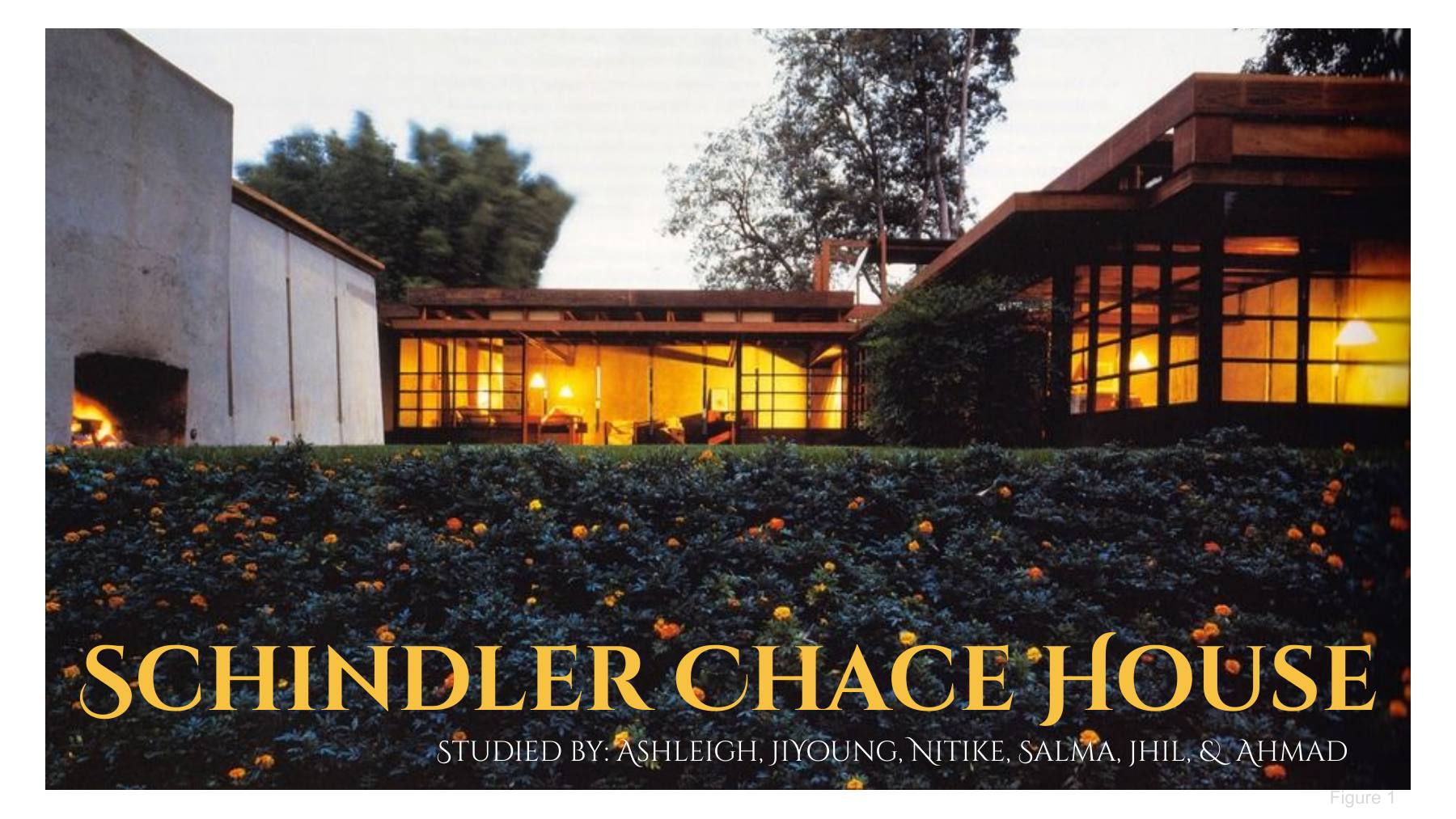 Introduction page of the Schindler Chace House study with the building's history and key photographs