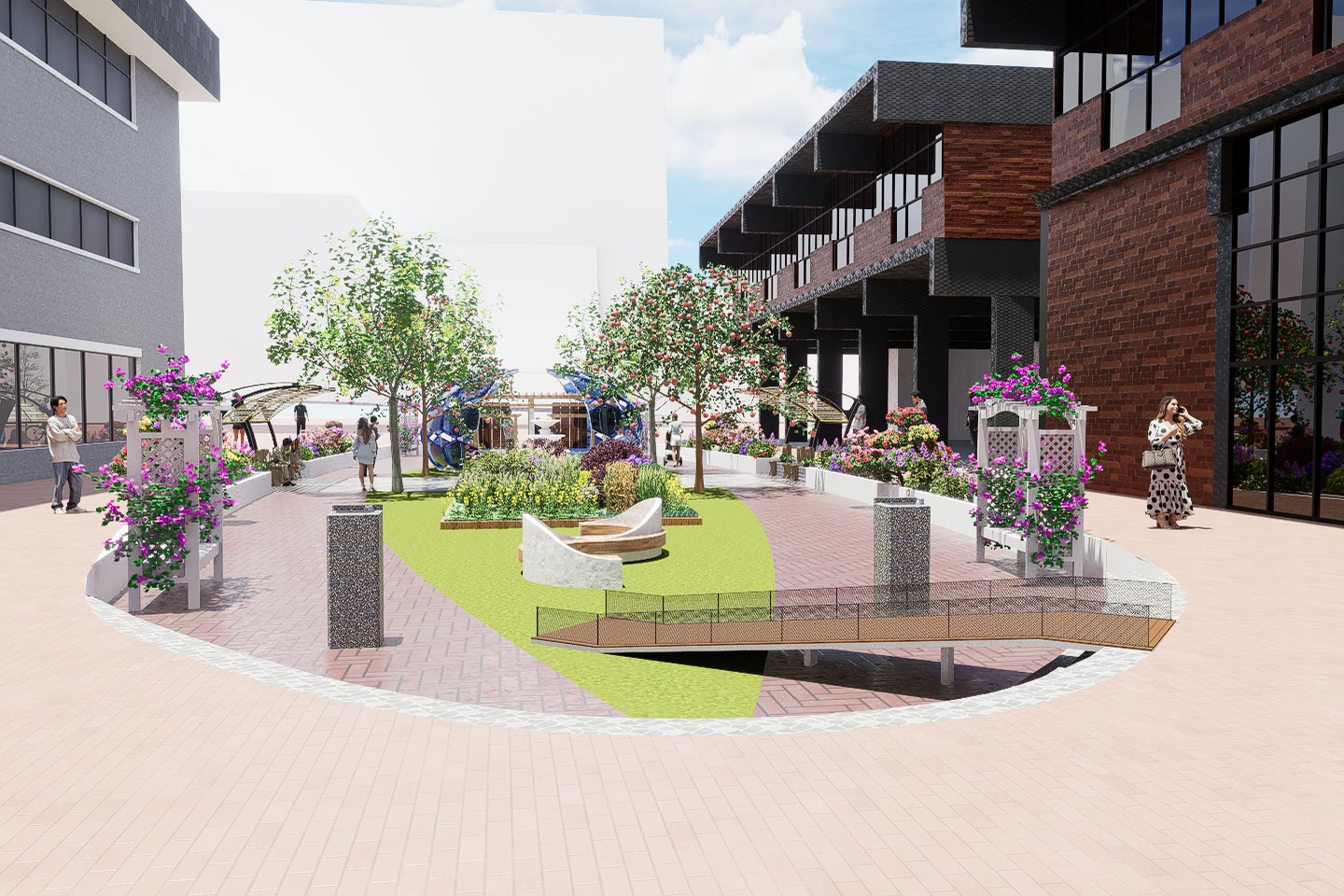 Render of the secondary entrance to the courtyard